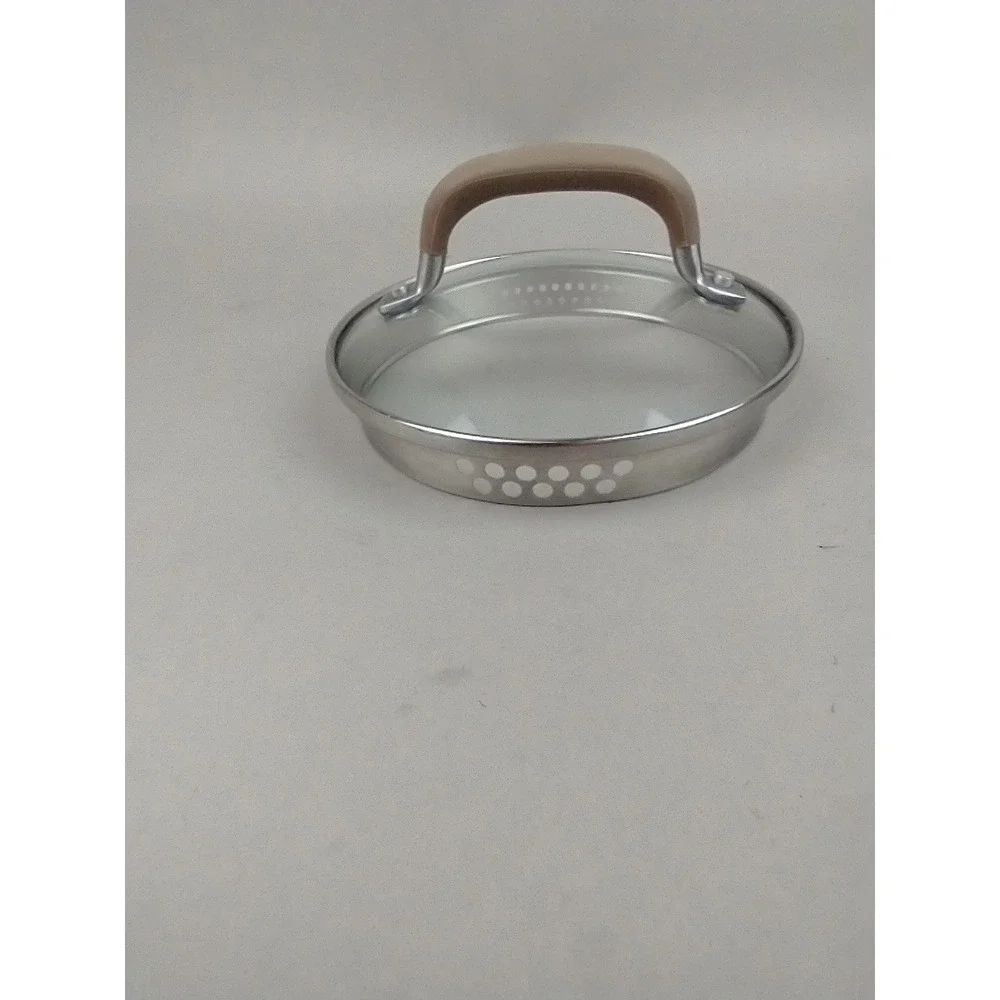 Circulon 7 Inch Straining Glass Lid Stainless Steel Rim‎ Tan Handle XFAK2007154